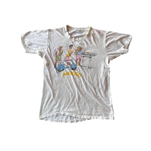 Vintage Acapulco Mexico Corona Boot Regatta Single Stitched White S/M T-shirt - Picture 1 of 8